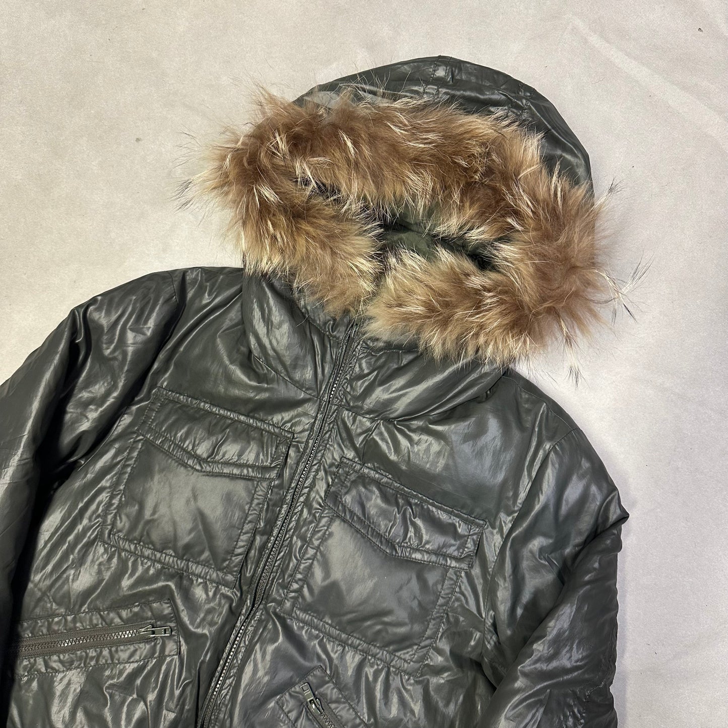 Takeo Kikuchi Jacket With Fur Hood In Green ( M )