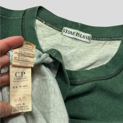 Stone Island 1989 Marina Stripe Washed Green Logo T-shirt - M (L)