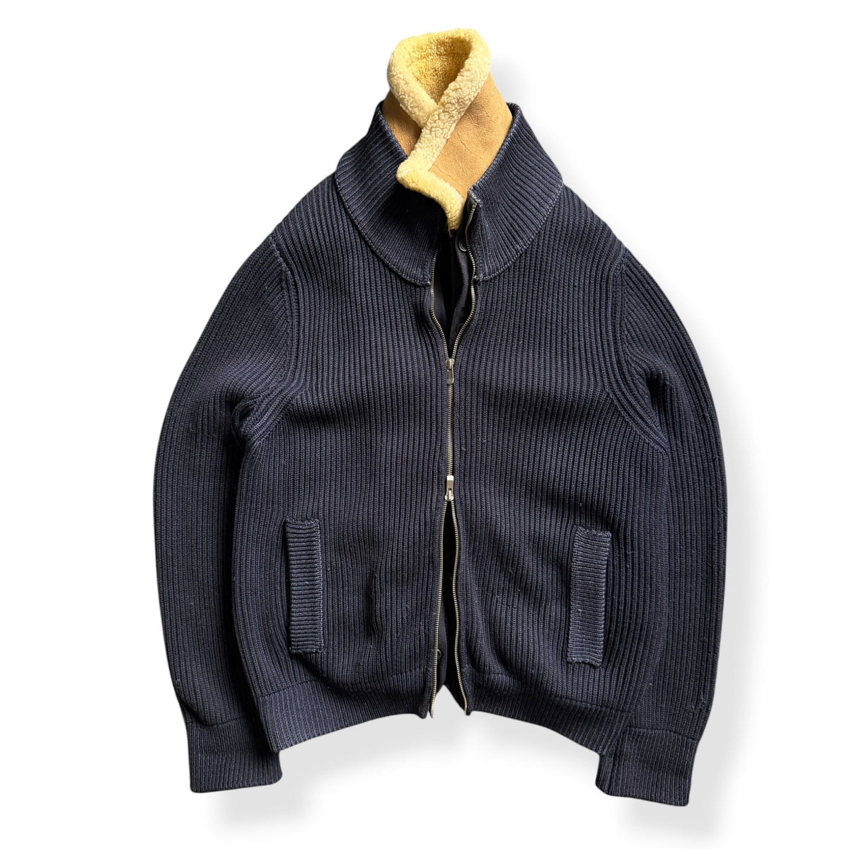 FW2006 CP Company 2in1 Knitted Jumper (L) | Large, Navy