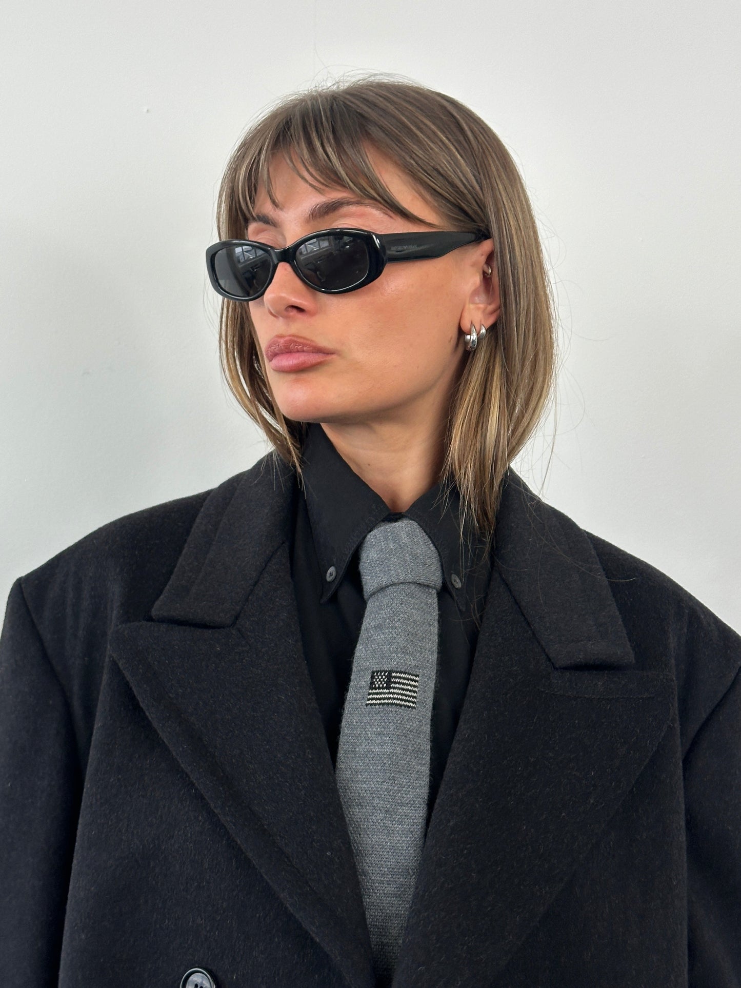 Italian Vintage 1980s Wool Double Breasted Coat - XL