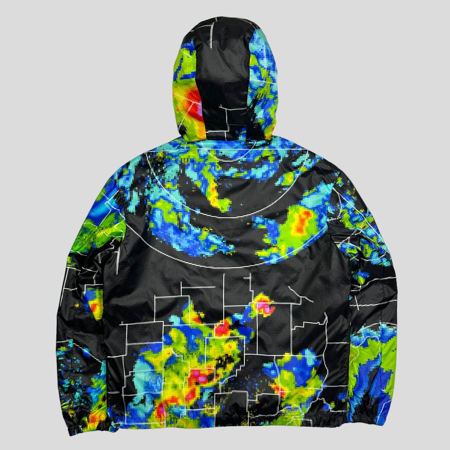 Prada Milano SS17 Radar Nylon Ripstop Jacket - M (L) | Medium, Black with Multicolor Heatmap Print