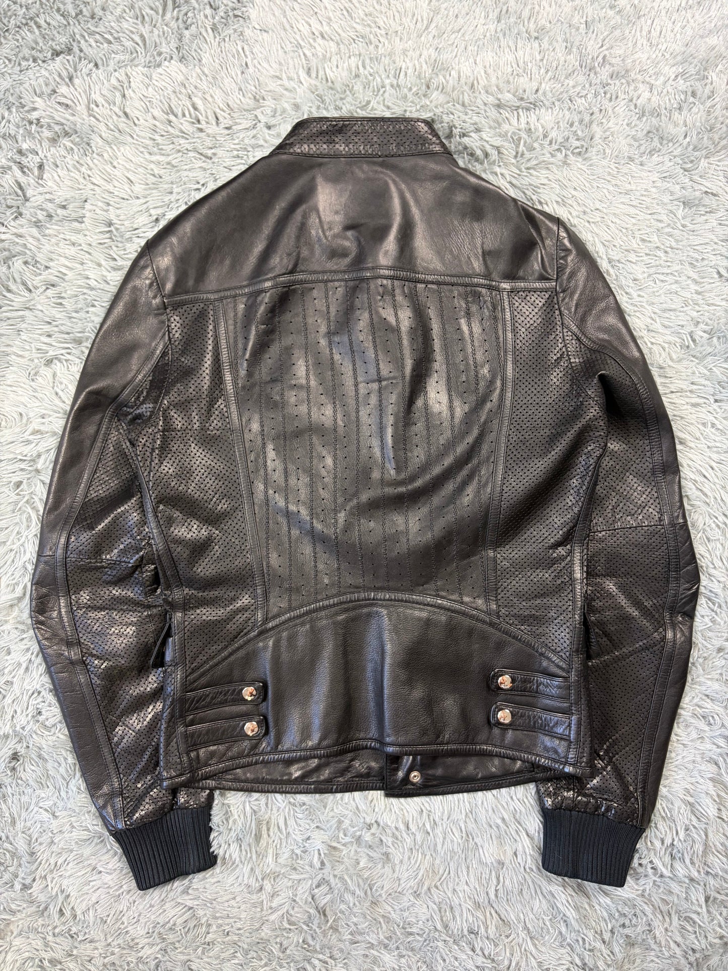 Gucci 00’s by Frida Giannini Perforated Leather Premium Biker Jacket - IT46 | O/S, Black