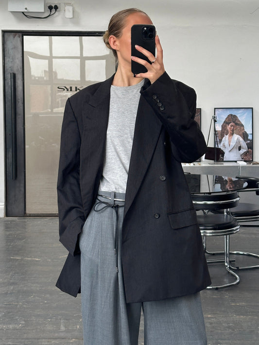 Yves Saint Laurent Pour Homme 1990s Wool Double Breasted Blazer - 44R/XXL