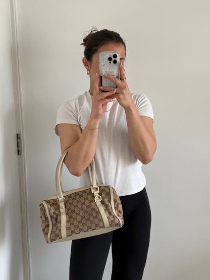 Vintage 90s Gucci Monogram Boston Handbag | O/S, Multicoloured
