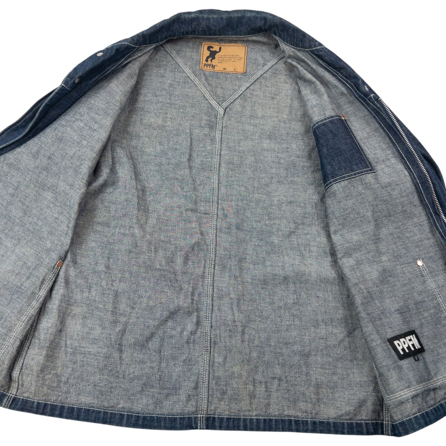 Vintage 2000s PPFM Zip Up Denim Jacket Size S | Small, Blue