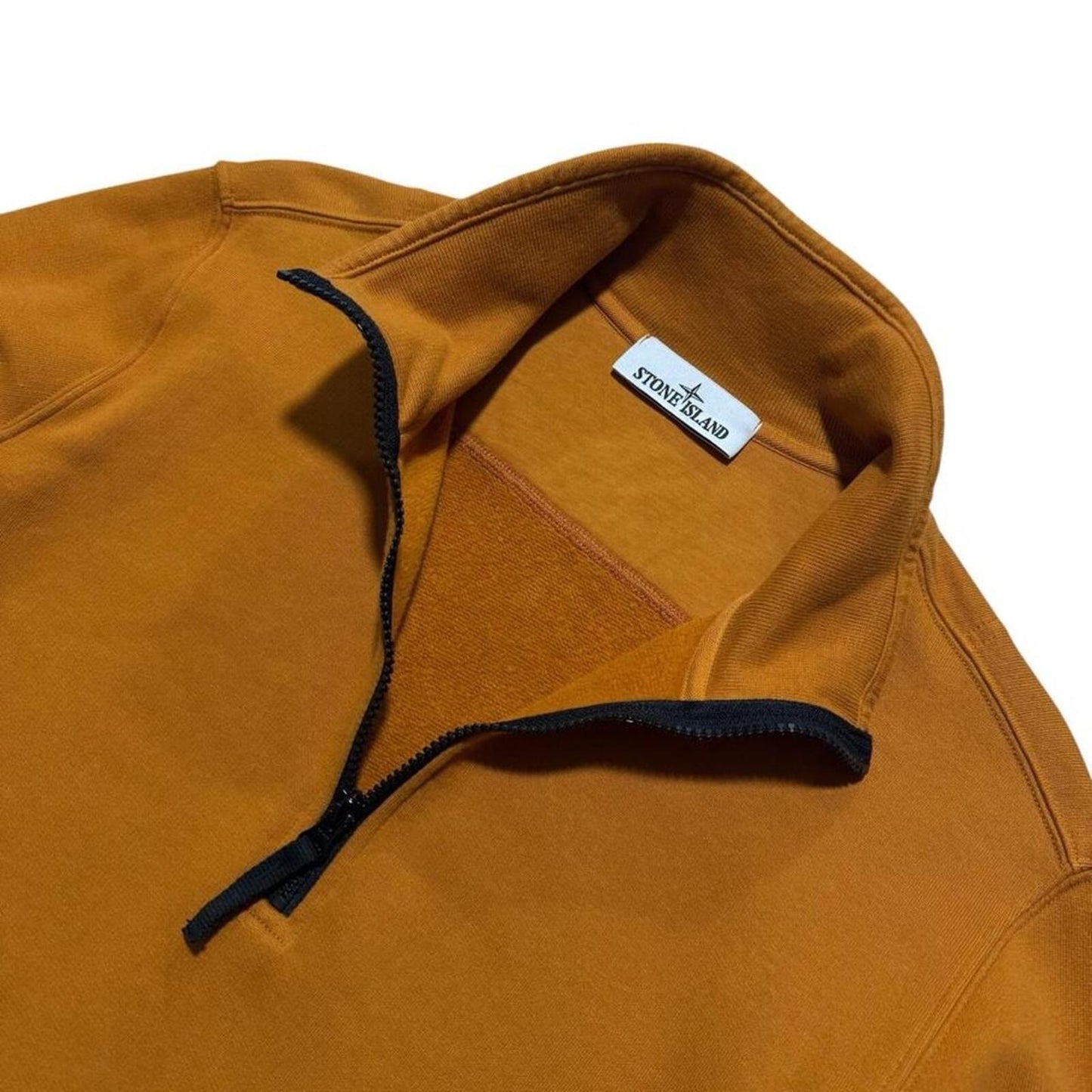 Stone Island Orange Quarter Zip Pullover | Medium, Orange