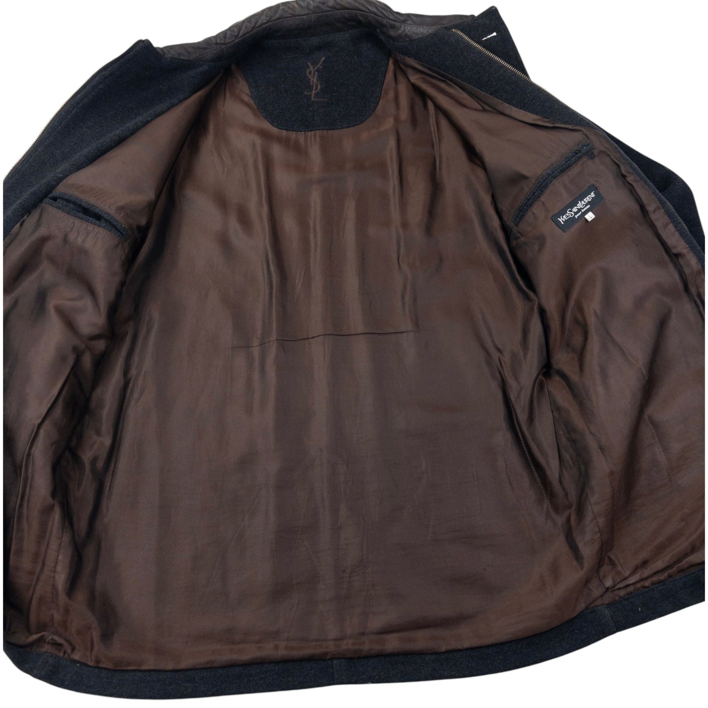 Vintage YSL Yves Saint Laurent Zip Up Wool Jacket Size L