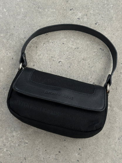 Emporio Armani 1990s Leather Monogram Mini Shoulder Bag