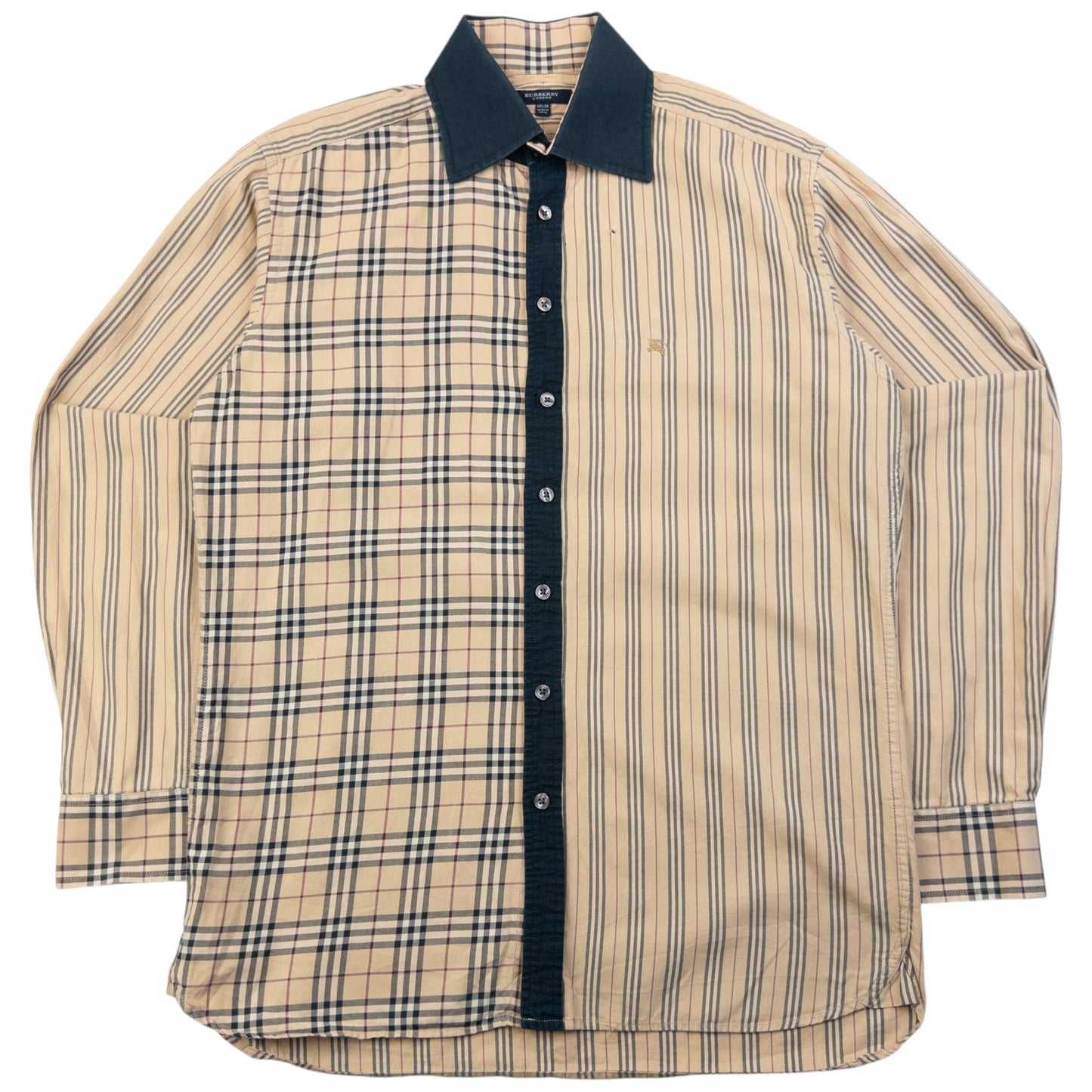 Vintage 2000s Burberry Nova Check Stripe Long Sleeve Button Up Shirt Size M | Medium, Multicoloured