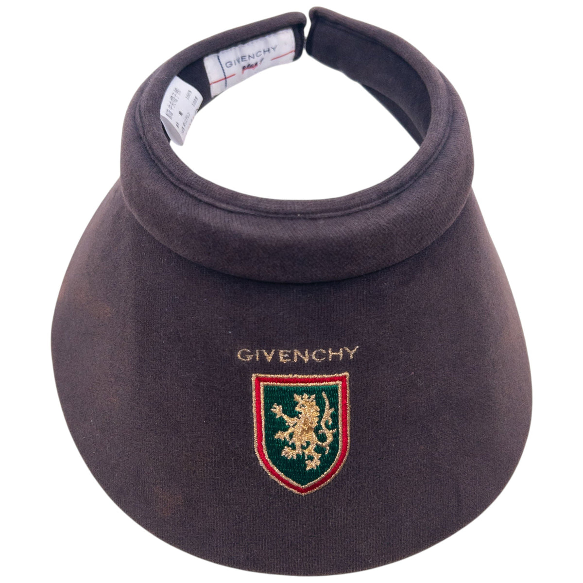 Vintage 90s Givenchy Embroidered Headband Visor Hat | O/S, Brown