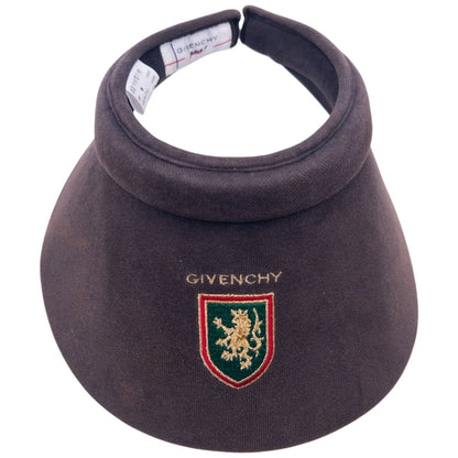 Vintage 90s Givenchy Embroidered Headband Visor Hat | O/S, Brown