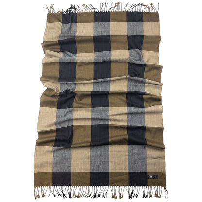 Vintage 2000s Issey Miyake Checkered Tassel Scarf