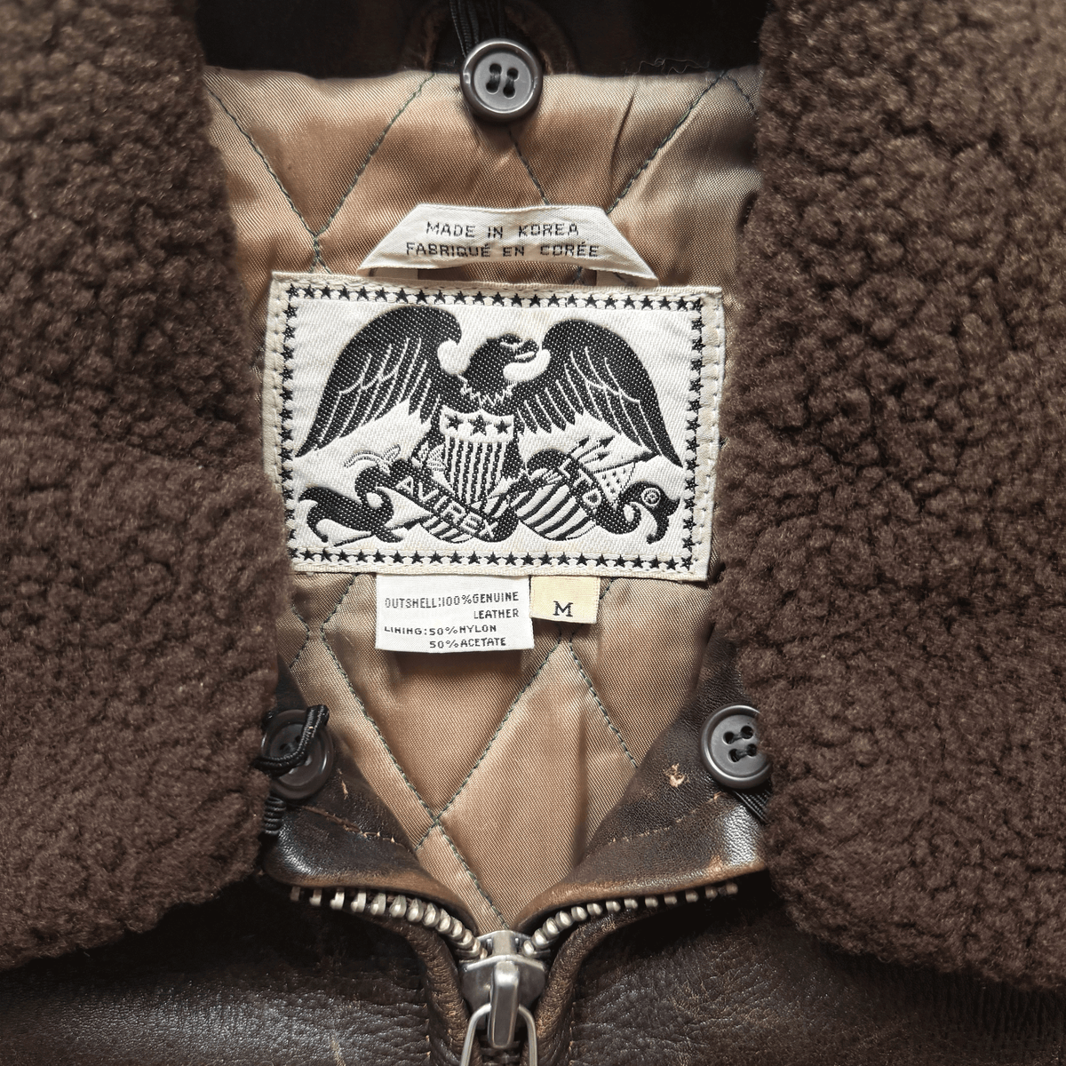 Avirex 1980's G-1 Heavyweight Leather Flight Jacket - M / L | Medium, Brown