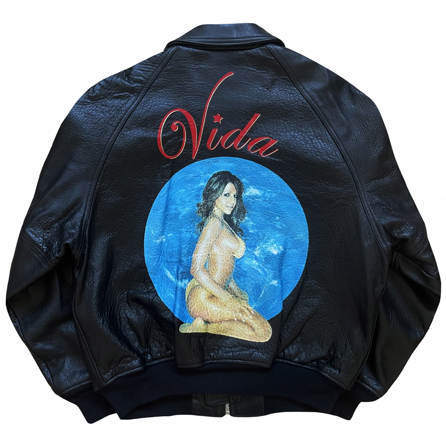 Avirex 'Vida' Leather Flight Jacket - L