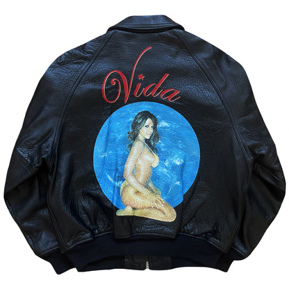 Avirex 'Vida' Leather Flight Jacket - L