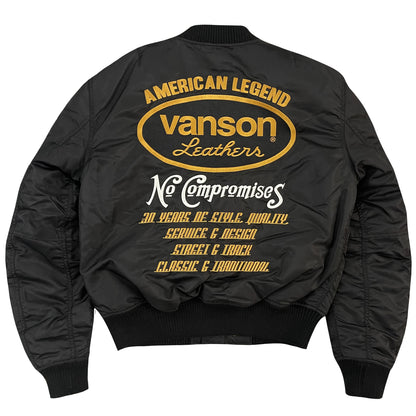 Vanson Leathers American Legend MA1 Bomber Jacket - L