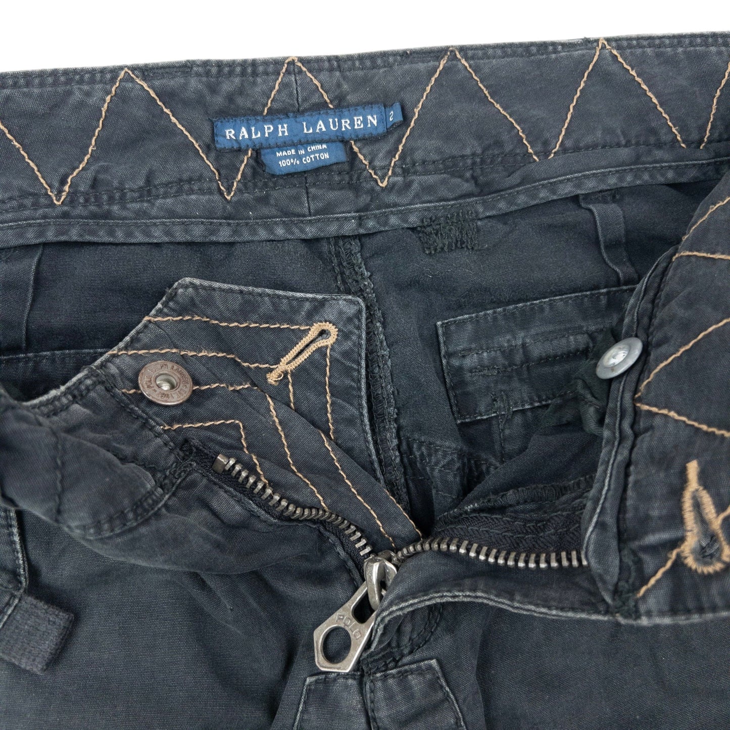 Vintage 2000s Ralph Lauren Cargo Trousers Size W31 | W31, Black