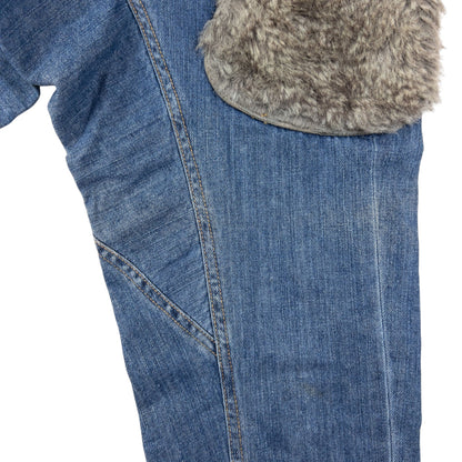 Vintage Ne-Net By Issey Miyake Fur Patch Denim Jeans Size W27