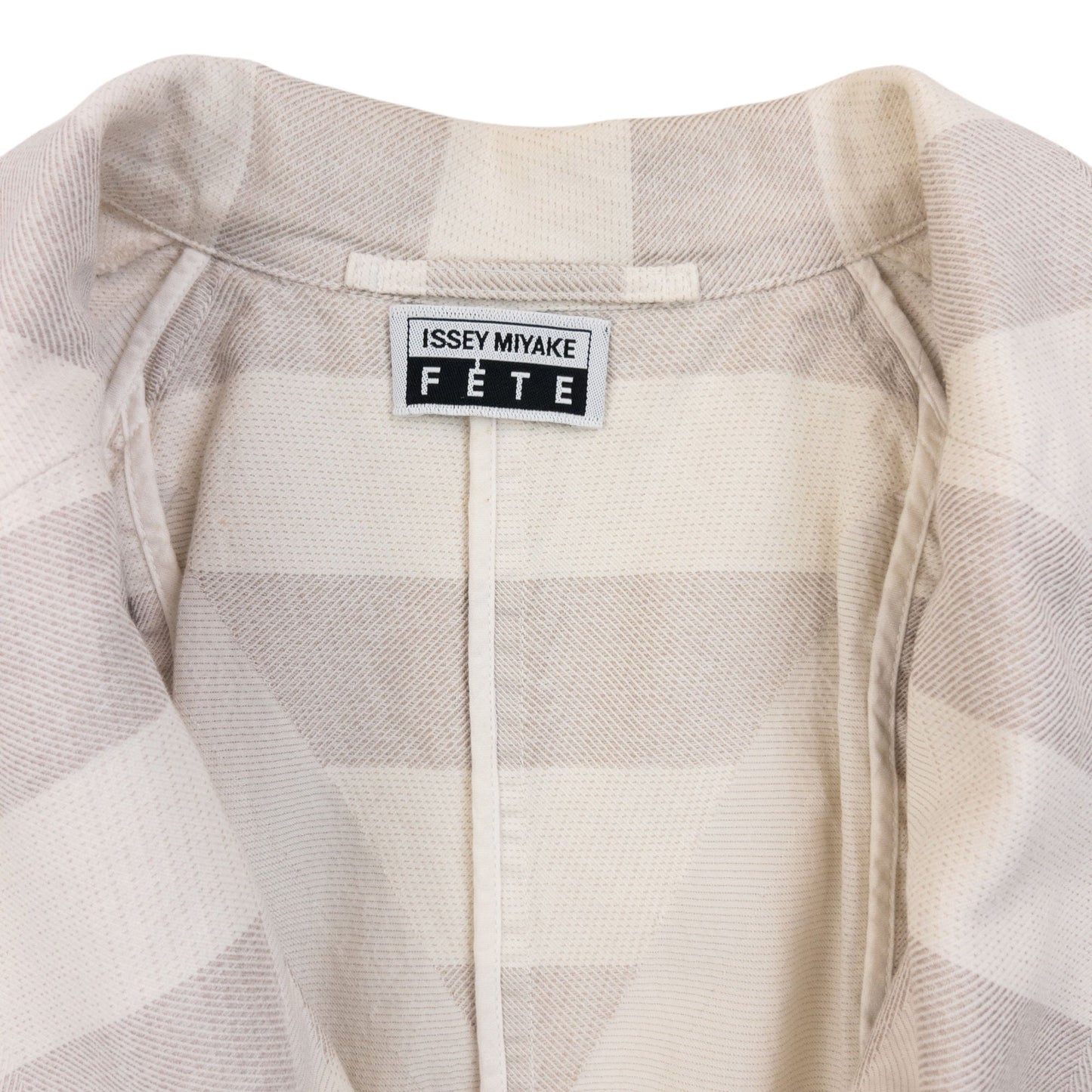 Vintage 90s Issey Miyake Fete Striped Jacket Womens Size M | Medium, Cream