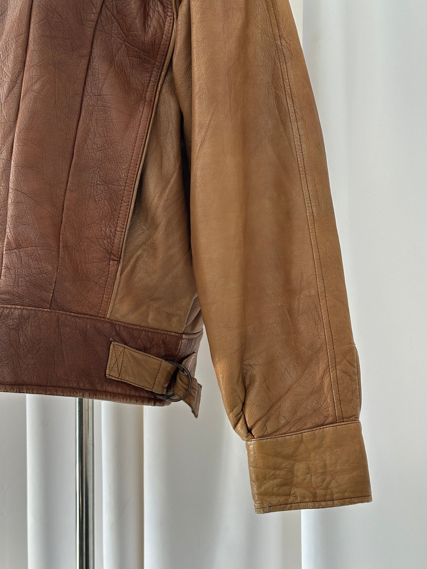 Italian Vintage 1980s Leather Bomber Jacket - M/L