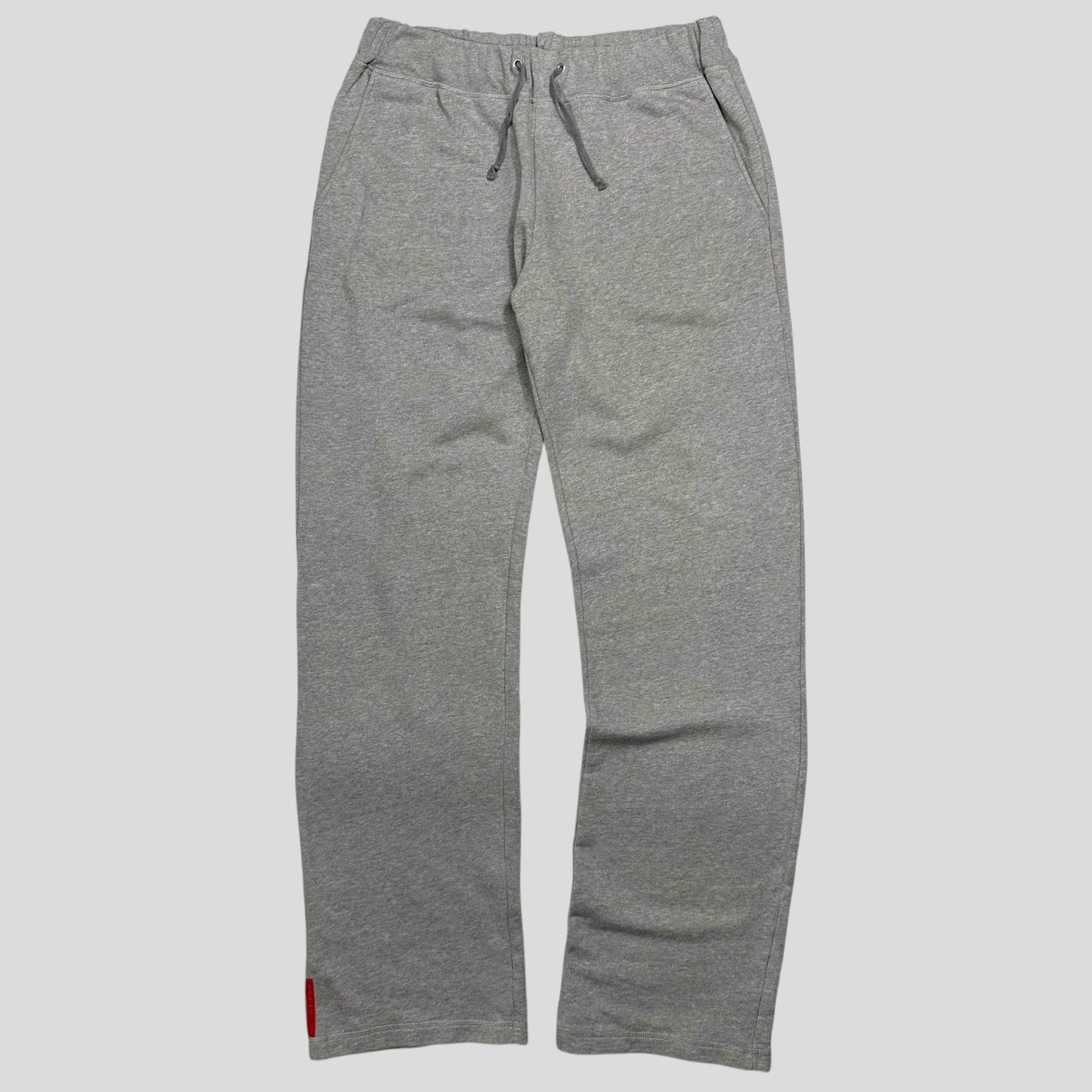 Prada Sport 2008 Baggy Grey Heavy Cotton Logo Joggers - XL