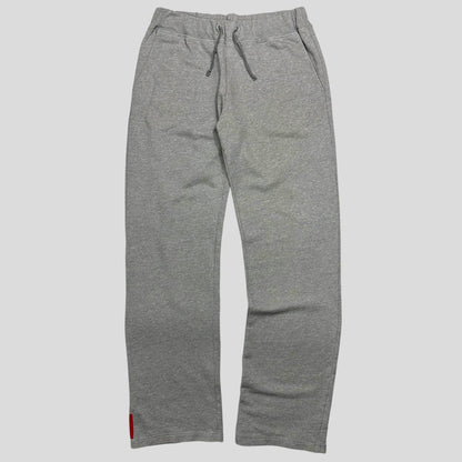 Prada Sport 2008 Baggy Grey Heavy Cotton Logo Joggers - XL