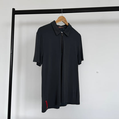 ss2000 prada sport rubber zipped polo | O/S, Red