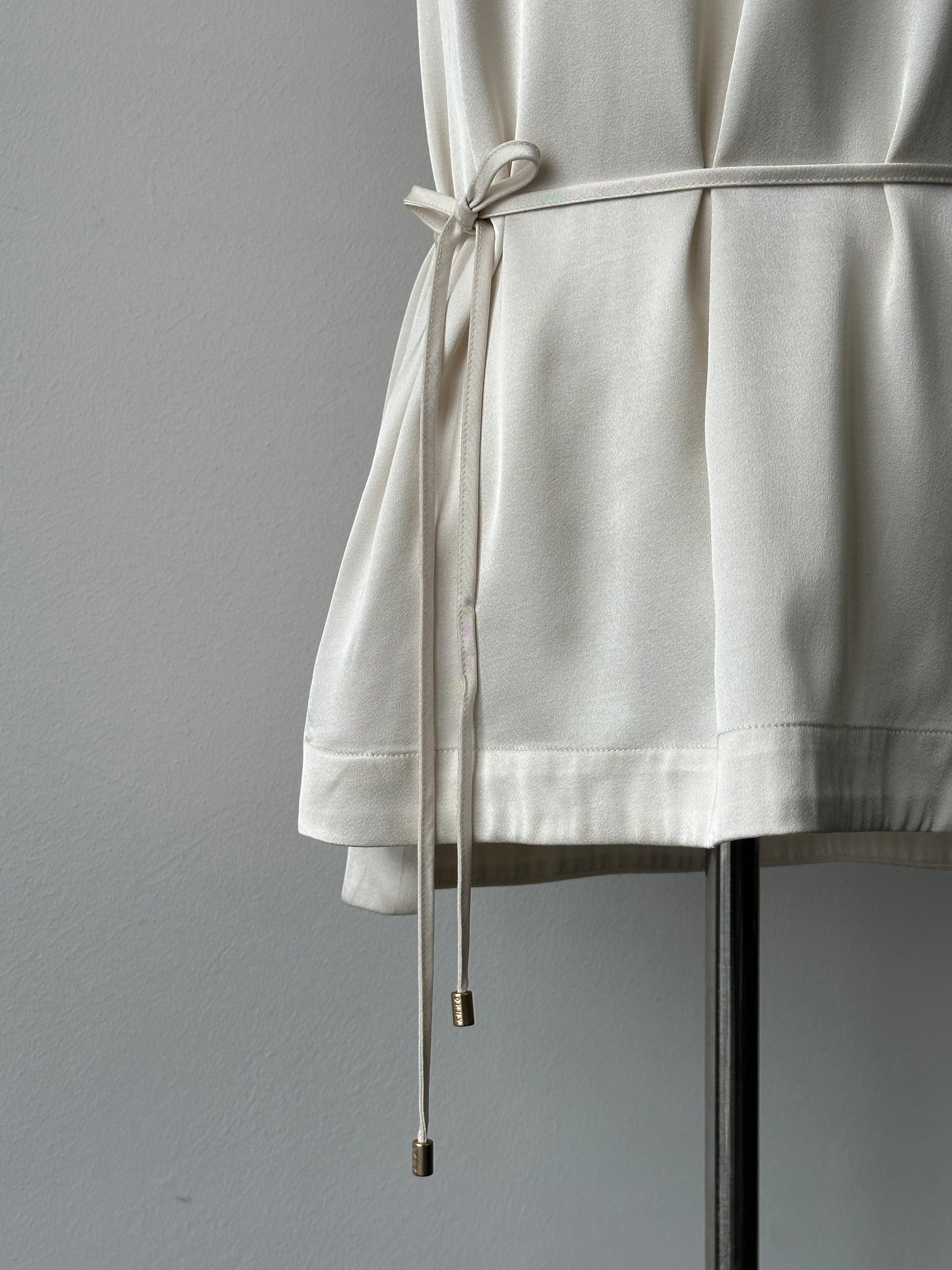 DKNY 2000s Satin Tie Belt Sleeveless Top - S