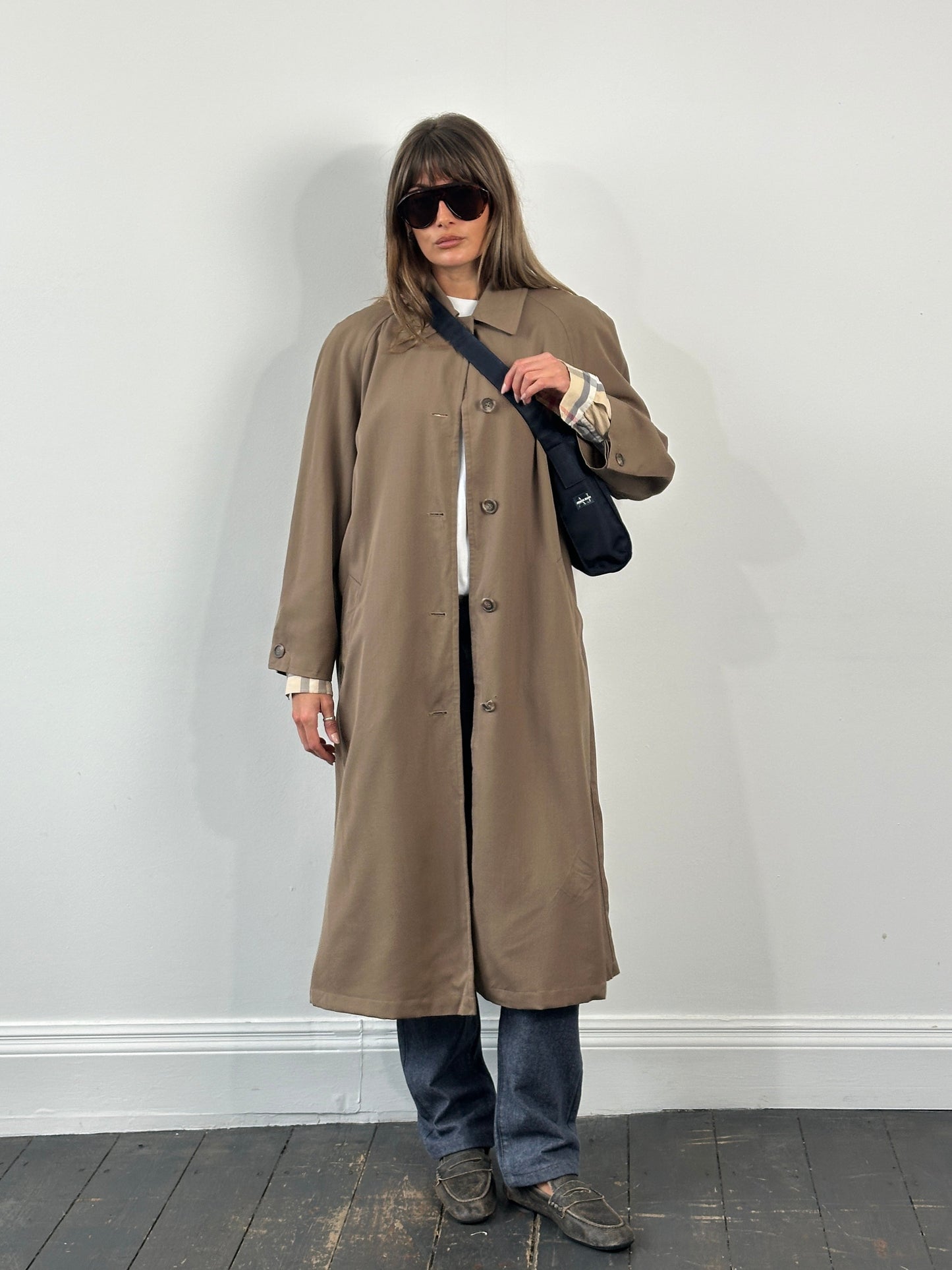 London Fog 1990s Wool Trench Coat - L