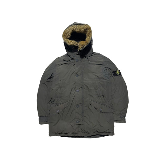 Stone Island Micro Reps Down Parka Jacket with Removable Fur Hood