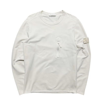 Stone Island Ghost Pullover Crewneck | Small, Off-White