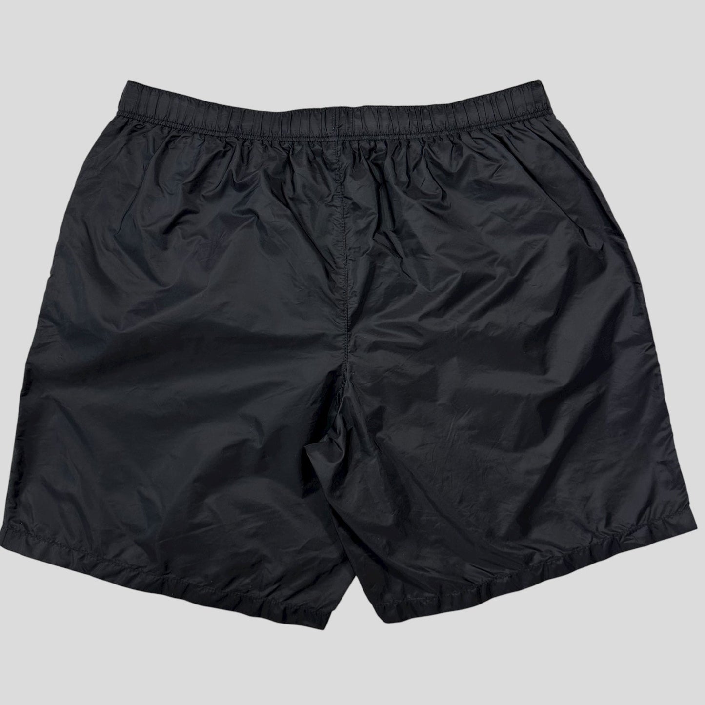 Prada Milano 2018 Black Nylon Red Tab Swim Shorts - IT48 (M)