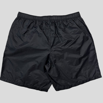 Prada Milano 2018 Black Nylon Red Tab Swim Shorts - IT48 (M)