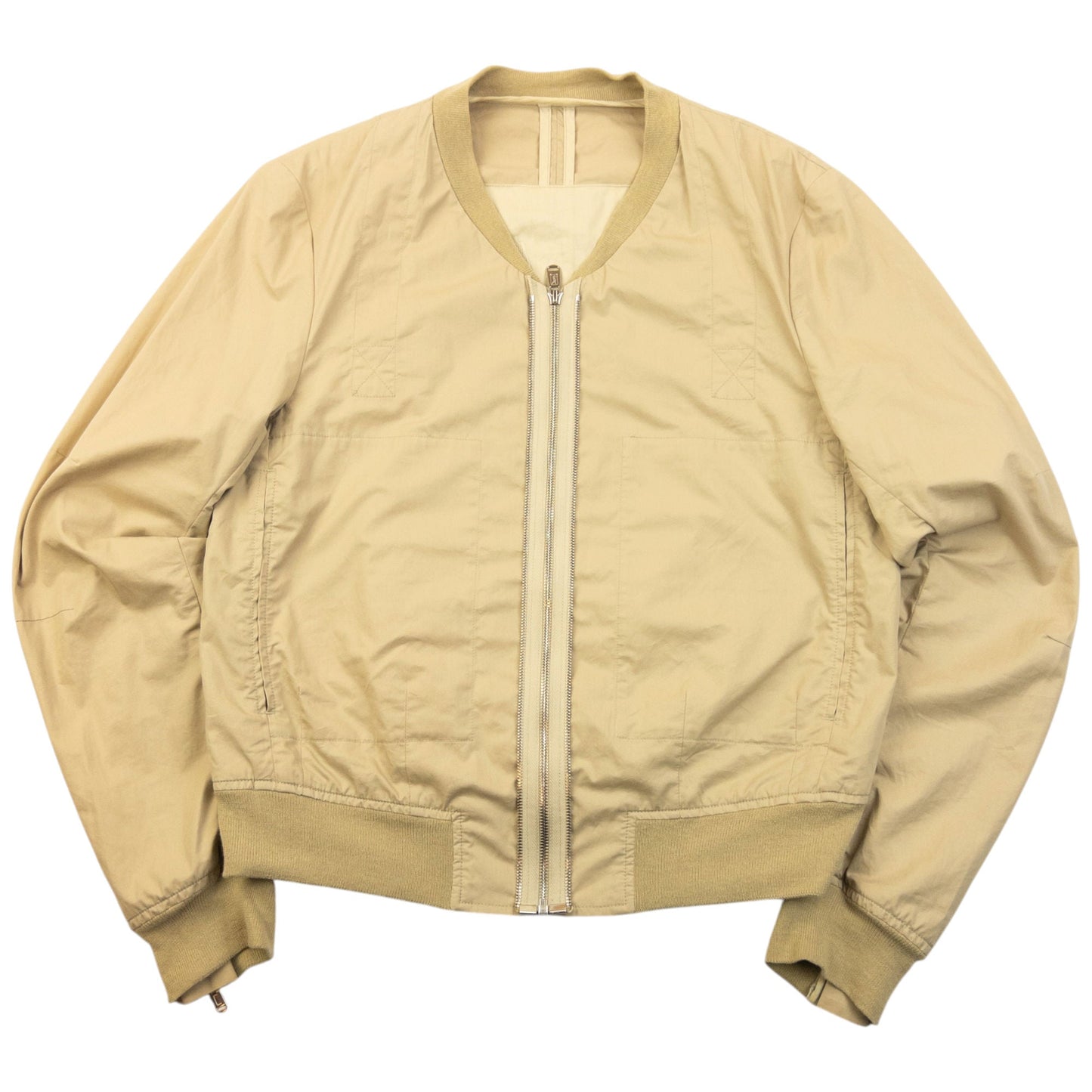 Vintage 2000s YSL Yves Saint Laurent By Tom Ford Multi Zip Bomber Jacket Size S | Small, Beige