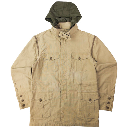 Vintage PPFM Convertible Zip Off Sleeve Military Jacket Size L