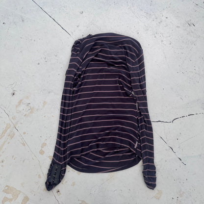 2000s armani jeans striped scoop neck top | Grey, Grey