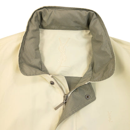 Vintage 90s YSL Yves Saint Laurent Harrington Jacket Size M | Medium, Cream