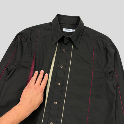 Moschino Jeans 00’s Tectonic Seam Technical Cotton Shirt - M | Brown