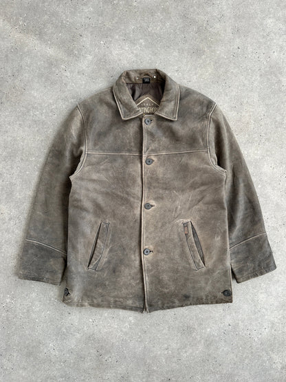 Italian Vintage 1990s Aged Leather Jacket - XL