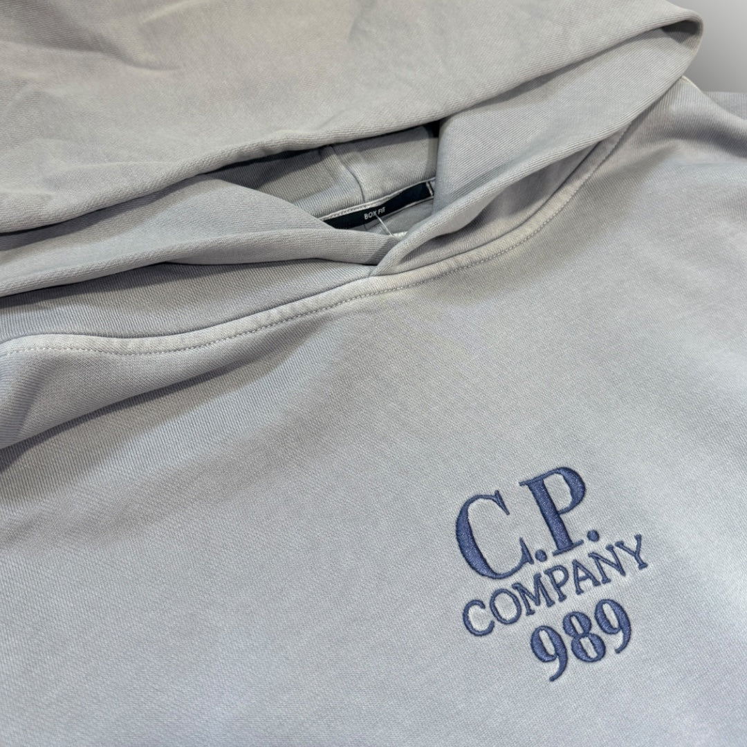 C.P. Company Diagonal Fleece Embroidery Logo Hooded Jumper L BNWT