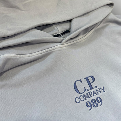 C.P. Company Diagonal Fleece Embroidery Logo Hooded Jumper L BNWT