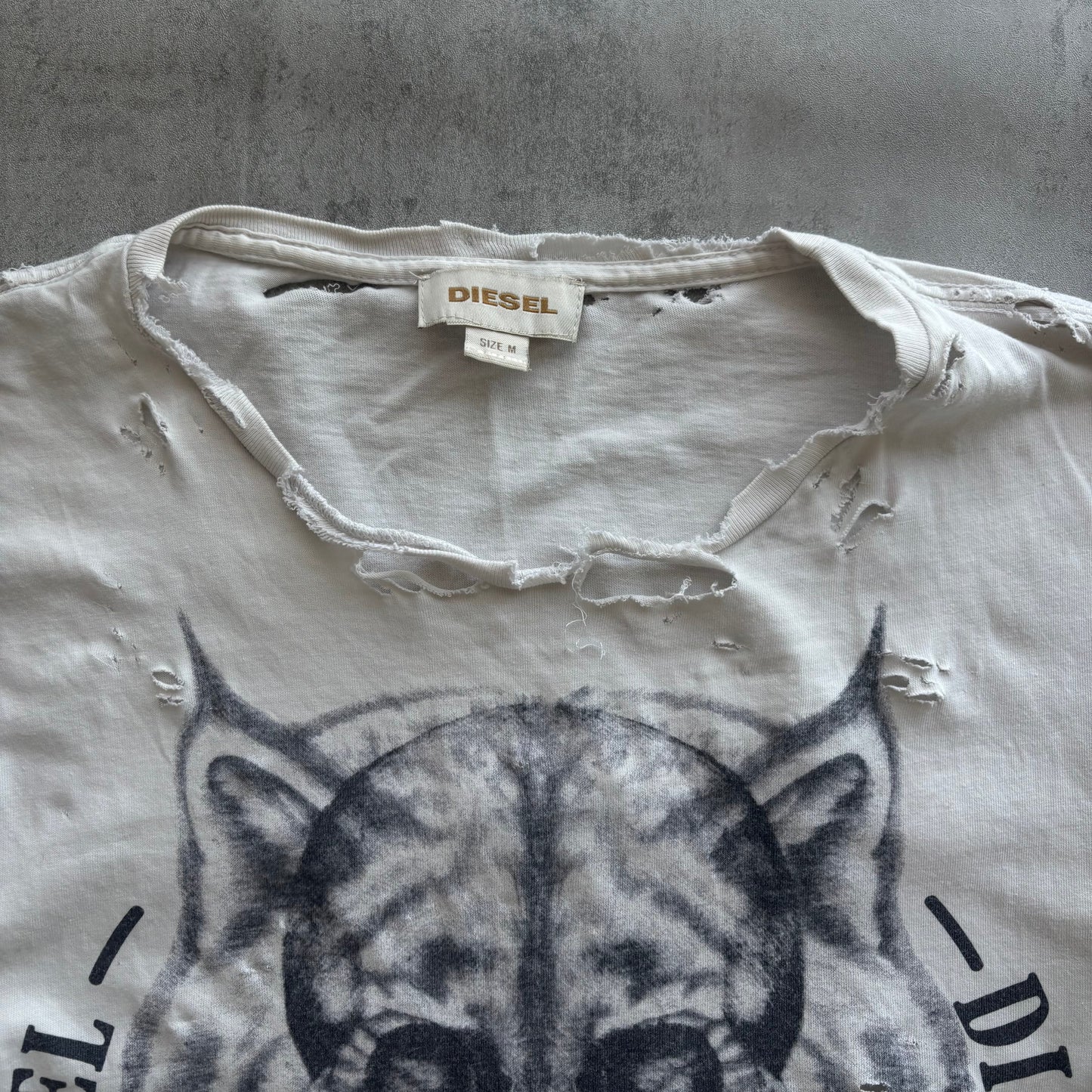 DIESEL DISTRESSED T-SHIRT | O/S, Red