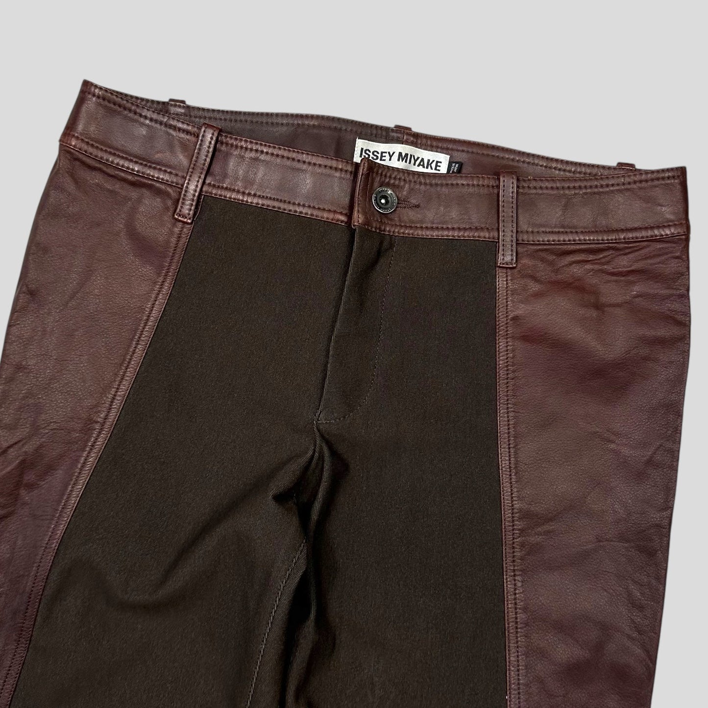 Issey Miyake 2003 Leather Moto Trousers - 3 (S)