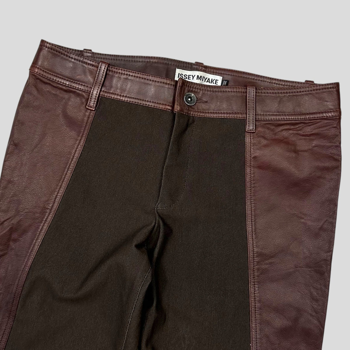 Issey Miyake 2003 Leather Moto Trousers - 3 (S) | W30, Brown