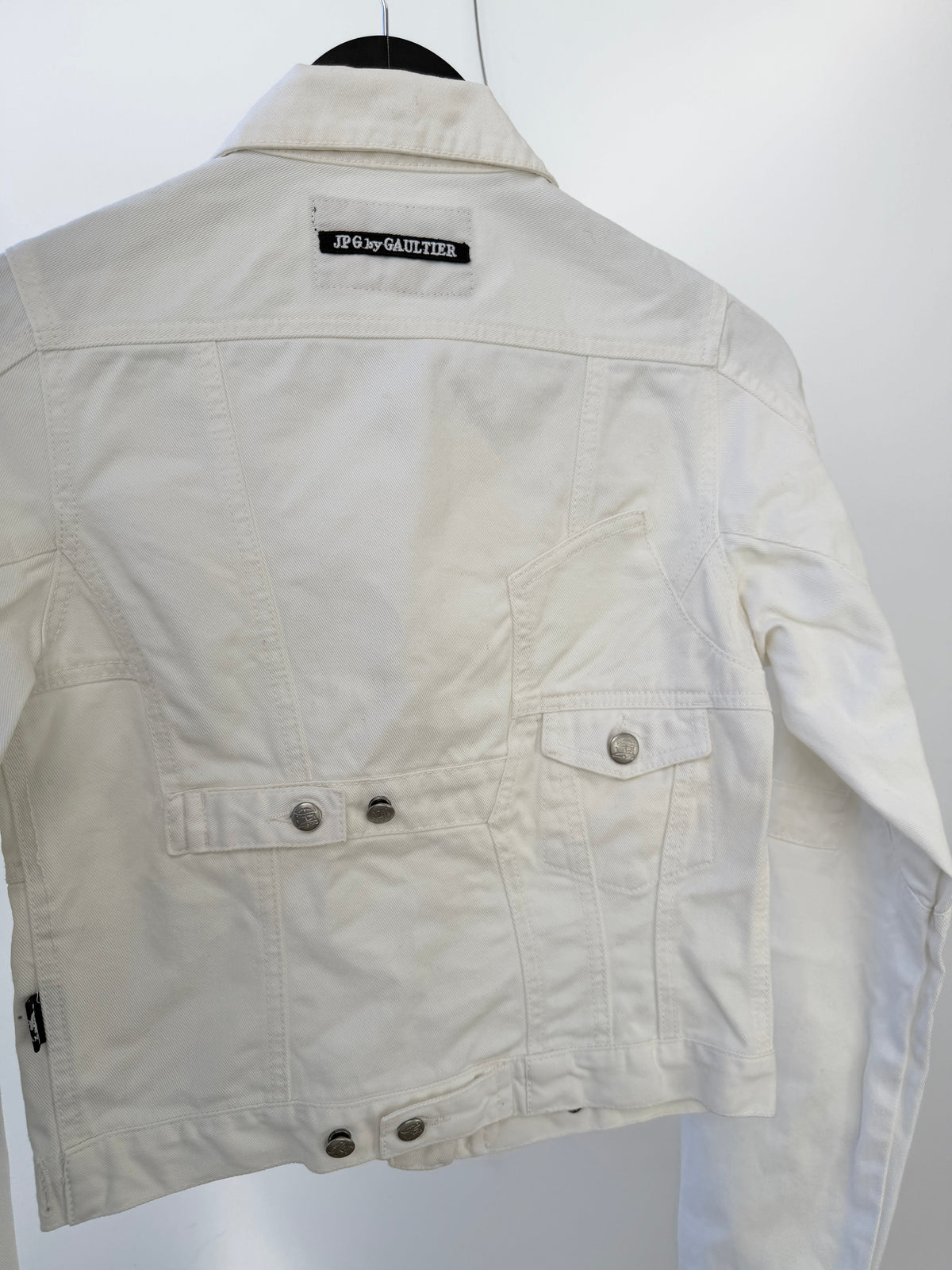 Jean Paul Gaultier  Asymmetrical Denim Jacket | Small, White