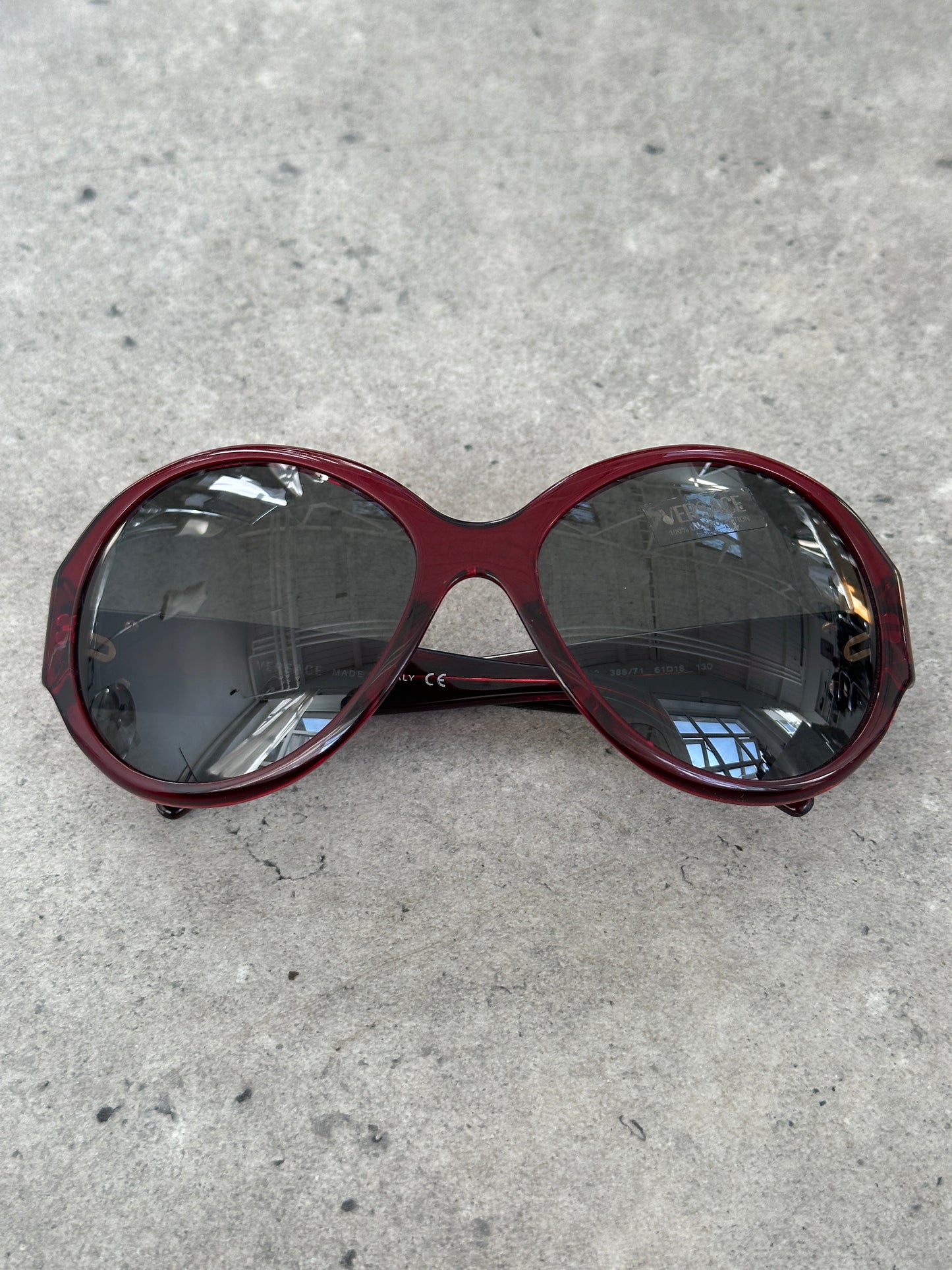 Versace 1990s Oversized Round Medusa Logo Sunglasses