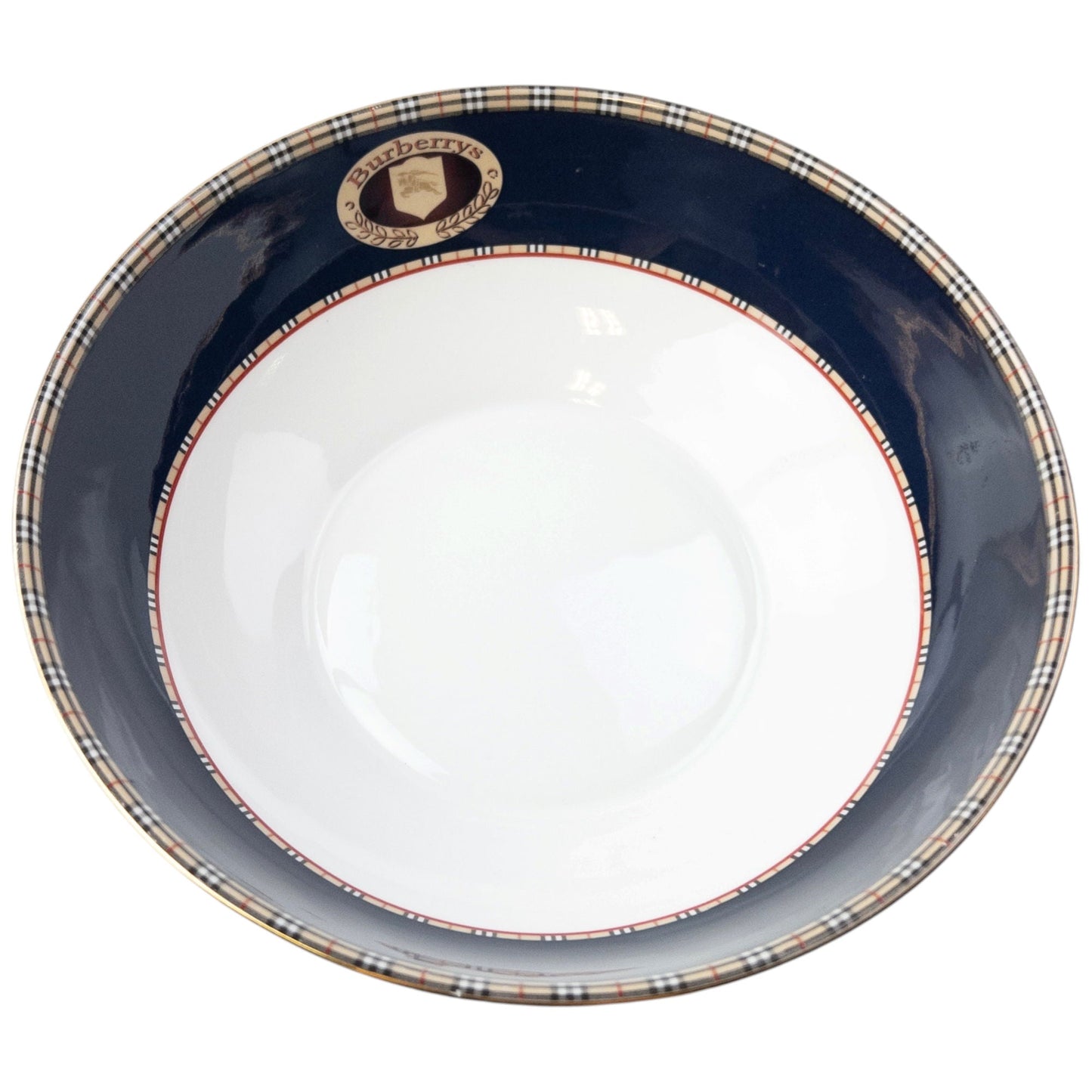 Vintage 90s Burberry Nova Check Fine Bone China Salad Bowl | O/S, Mixed