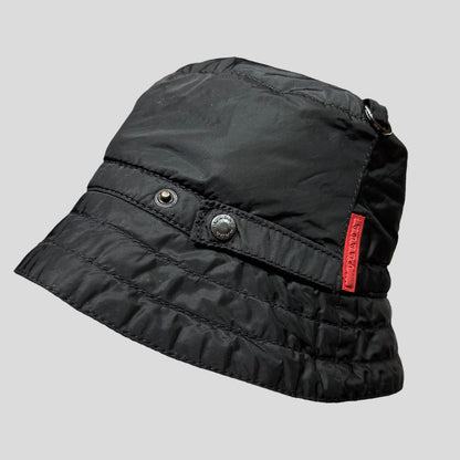 Prada Sport 00’s Nylon Fleece Dog Ear Bucket Hat - M/L | O/S, Black