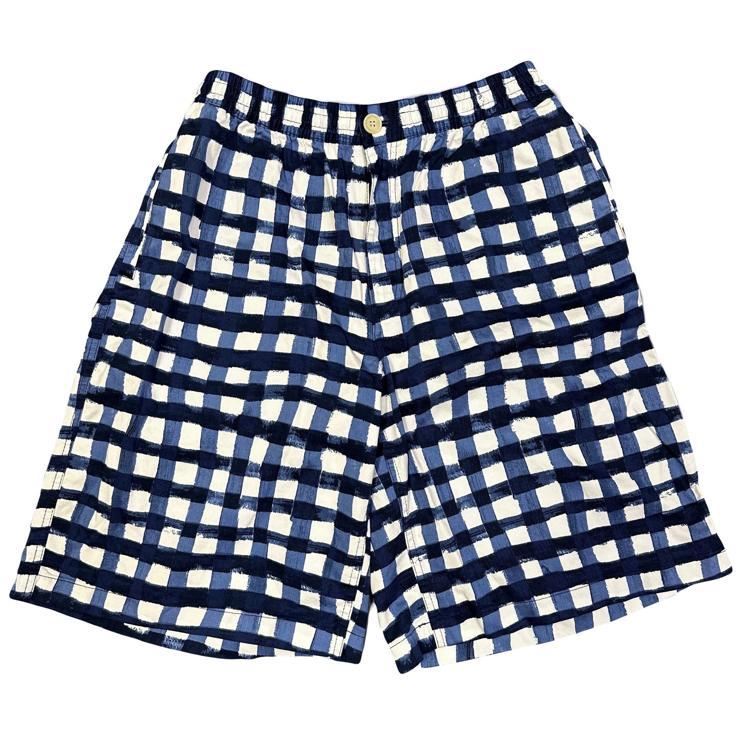 Uniqlo X Marni Wide Fit Check Shorts In Blue ( M )