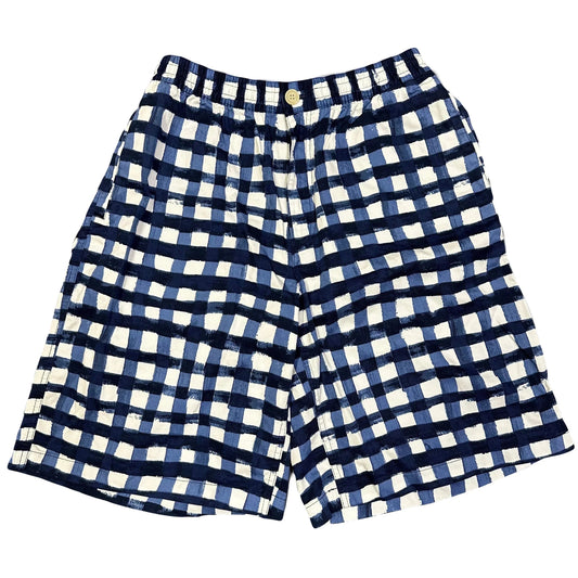 Uniqlo X Marni Wide Fit Check Shorts In Blue ( S ) - 1036 Emporium